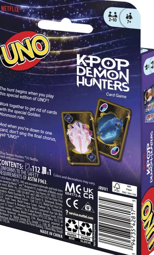 Uno - K-Pop Demon Hunters - Kortspil - Mattel Games Jrv01