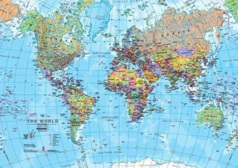 Verdenskort Puslespil - 1000 Brikker - Map Of The World Puzzle