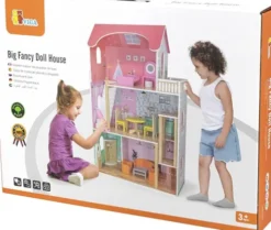 Viga - Big Fancy Doll House - Dukkehus Legesæt I 14 Dele - 44570