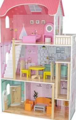 Viga - Big Fancy Doll House - Dukkehus Legesæt I 14 Dele - 44570