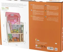 Viga - Big Fancy Doll House - Dukkehus Legesæt I 14 Dele - 44570