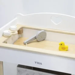 Viga - 2-I-1 Dukke Puslebord I Træ Med Badekar