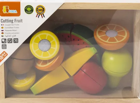 Viga - Legemad I Træ Med Velcro - Frugt Sæt - 9 Stk