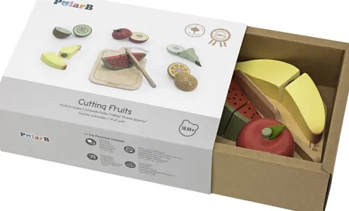 Viga Polarb - Cutting Fruits - Skærbar Frugt Legemad Sæt I Træ