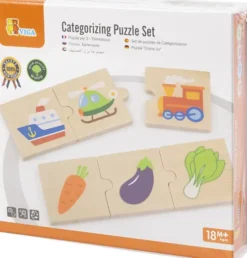 Viga Puslespil I Træ - Kategori Sortering - 8 Mini Puslespil