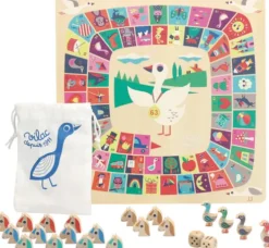 Vilac - Ludo Og Gåsespil Brætspil Til Børn - Vendbart