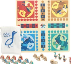 Vilac - Ludo Og Gåsespil Brætspil Til Børn - Vendbart