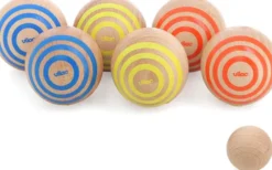 Vilac - Petanque Sæt I Træ - Stripes - 6 Kugler Og 1 Gris