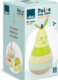 Vilac - Pære Stabletårn I Træ - 10 Dele