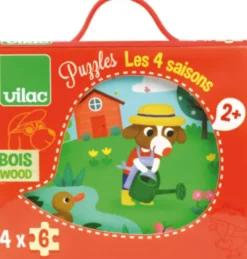 Vilac - Puslespil Til Børn - De 4 Årstider - 4X6 Brikker