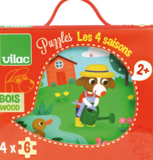 Vilac - Puslespil Til Børn - De 4 Årstider - 4X6 Brikker