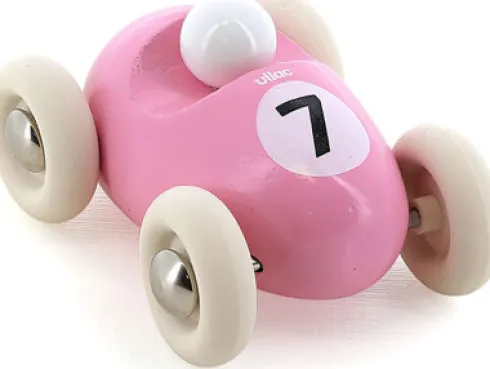 Vilac - Racerbil Legetøj I Træ - Mini - Vintage - Nr. 7 - Pink