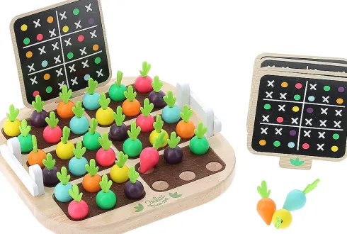 Vilac - Sudoku Brætspil Til Børn - Farver På Grøntsager - Træ