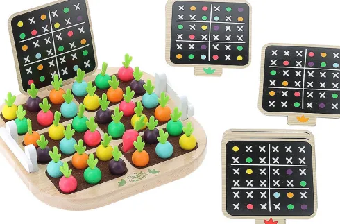 Vilac - Sudoku Brætspil Til Børn - Farver På Grøntsager - Træ