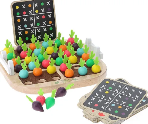 Vilac - Sudoku Brætspil Til Børn - Farver På Grøntsager - Træ