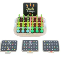 Vilac - Sudoku Brætspil Til Børn - Farver På Grøntsager - Træ