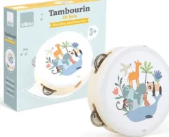 Vilac - Tamburin Instrument Til Børn - Dyr - Hvid