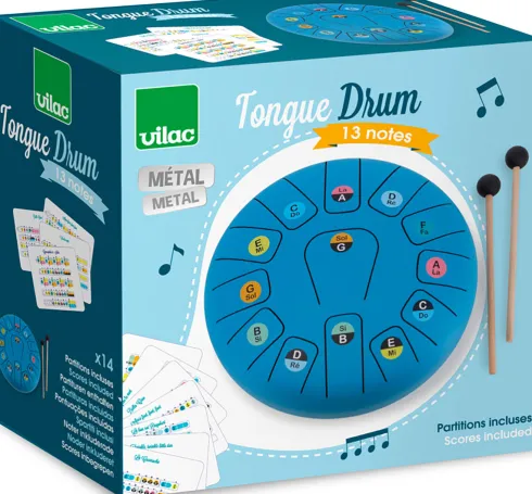 Vilac - Tongue Drum - Tungetromme Til Børn - 13 Toner - 25 CM