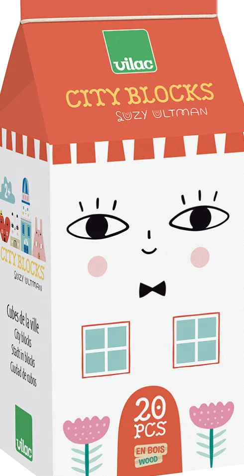 Vilac - Træklodser Til Børn - City Blocks - 20 Dele