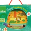 Vilac - Træ Puslespil Til Børn - Dyr I Zoo - 4X6 Brikker
