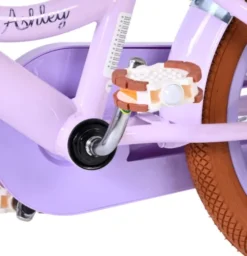 Volare - Ashley 14" Børnecykel - Kurv Og Støttehjul - Lilla Pastel