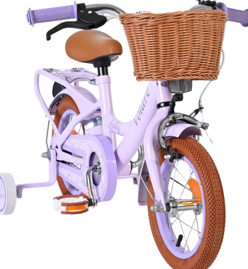 Volare - Ashley 12" Børnecykel - Kurv Og Støttehjul - Pastel Lilla