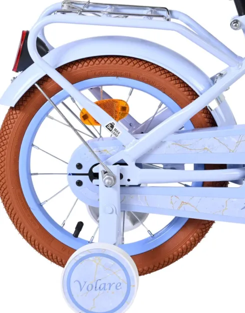 Volare - Ashley 14" Børnecykel - Kurv Og Støttehjul - Blå Pastel