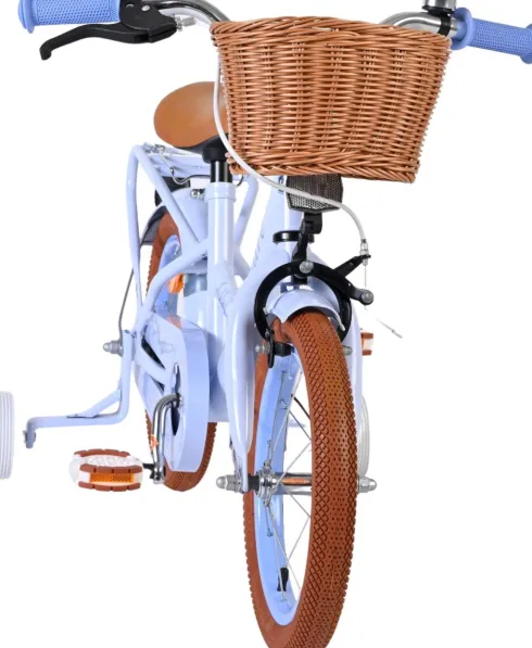 Volare - Ashley 14" Børnecykel - Kurv Og Støttehjul - Blå Pastel