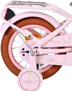 Volare - Ashley - 12'' Børnecykel Med Støttehjul - Kurv - Pastel Pink