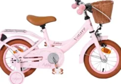 Volare - Ashley - 12'' Børnecykel Med Støttehjul - Kurv - Pastel Pink