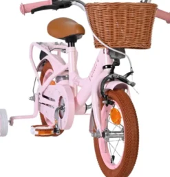 Volare - Ashley - 12'' Børnecykel Med Støttehjul - Kurv - Pastel Pink