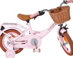 Volare - Ashley - 12'' Børnecykel Med Støttehjul - Kurv - Pastel Pink