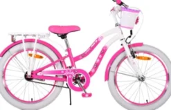 Volare - Børnecykel Med Kurv - 20" Tommer - Blomster - Pink