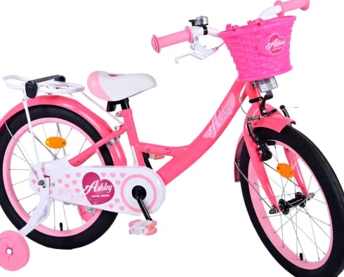 Volare - Børnecykel Med Støttehjul - 18" - Ashley Dark - Pink