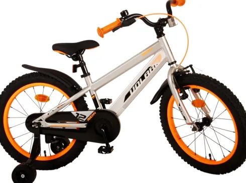 Volare - Børnecykel Med Støttehjul - 18" - Rocky - Grå
