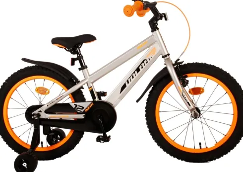 Volare - Børnecykel Med Støttehjul - 18" - Rocky - Grå