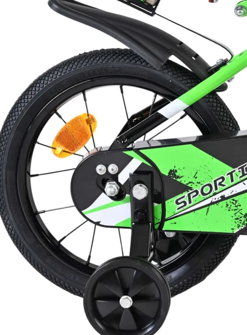 Volare - Børnecykel Med Støttehjul - 14" Tommer - Sportivo Grøn