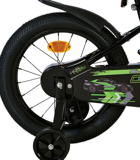 Volare - Børnecykel Med Støttehjul - 16" Tommer - Super Gt - Grøn