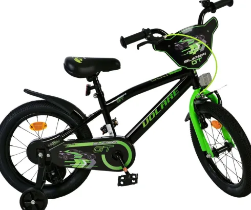 Volare - Børnecykel Med Støttehjul - 16" Tommer - Super Gt - Grøn