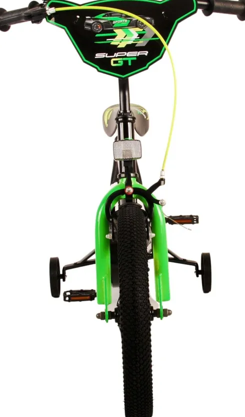 Volare - Børnecykel Med Støttehjul - 16" Tommer - Super Gt - Grøn