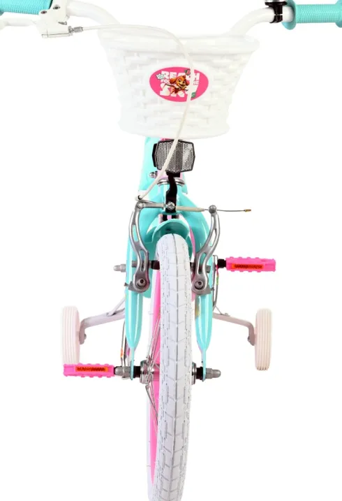 Volare - Paw Patrol Pigerne Cykel - 16" Tommer - Støttehjul Kurv - Pink