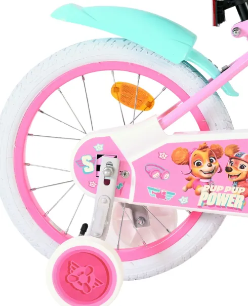 Volare - Paw Patrol Pigerne Cykel - 16" Tommer - Støttehjul Kurv - Pink