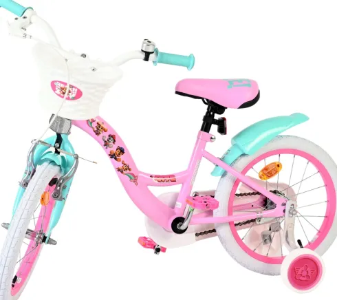 Volare - Paw Patrol Pigerne Cykel - 16" Tommer - Støttehjul Kurv - Pink