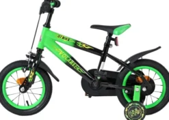 Volare - Strike Cykel - 12" Tommer - Støttehjul - Sort Grøn