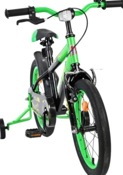 Volare - Strike Cykel - 16" Tommer - Støttehjul - Grøn Sort