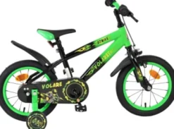 Volare - Strike Cykel - 14" Tommer - Støttehjul - Grøn Sort