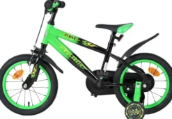 Volare - Strike Cykel - 14" Tommer - Støttehjul - Grøn Sort