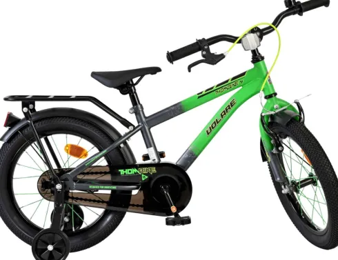 Volare - Thombike Cykel - 16" Tommer - Støttehjul - Grøn Grå
