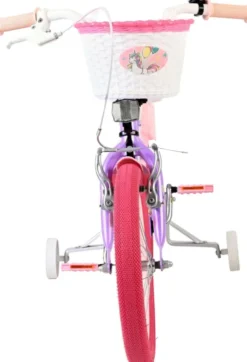 Volare - Unicorn Cykel - 16" Tommer - Støttehjul Kurv Sæde - Lilla