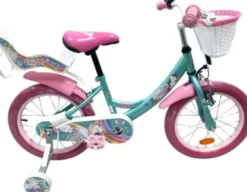 Volare - Unicorn Cykel - 16" Tommer - Støttehjul Kurv Sæde - Grøn